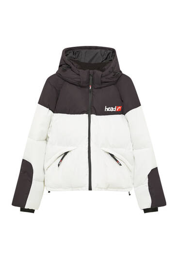 Head snowboarding puffer jacket