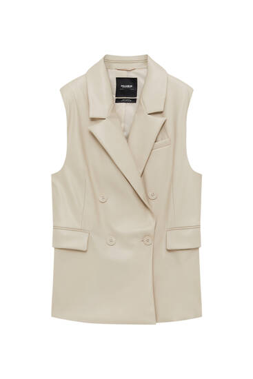 Faux leather gilet