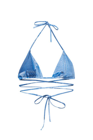 Top bikini triángulo print