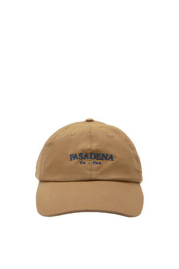 Ξεβαμμένο καπέλο τζόκεϊ με κέντημα Pasadena