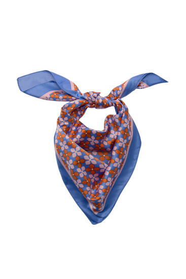Satin floral scarf