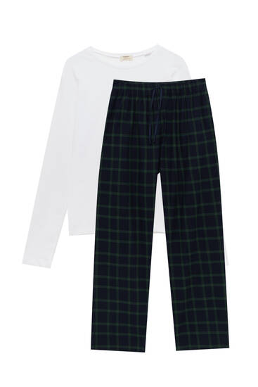 Check pyjamas with trousers
