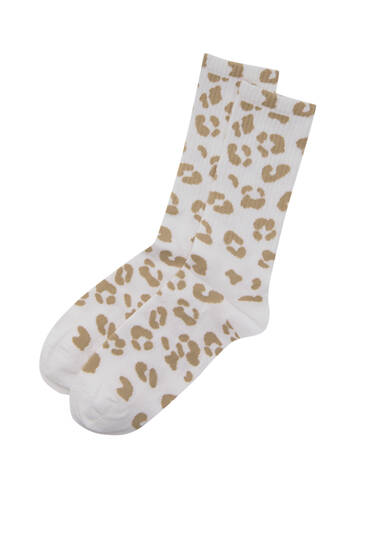 Pair of leopard print socks