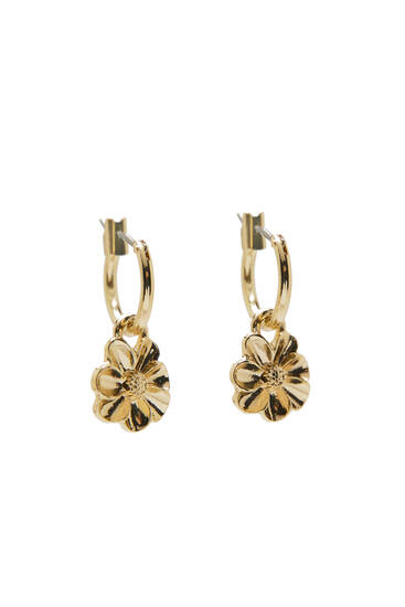 Flower hoop earrings