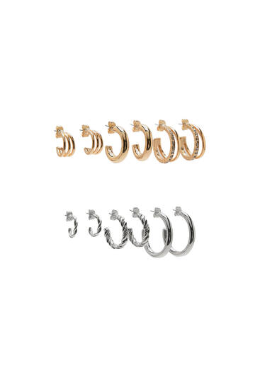 Pack of basic hoop earrings