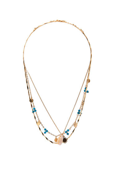 Multi-strand seashell necklace