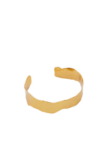 Gold-plated textured arm cuff