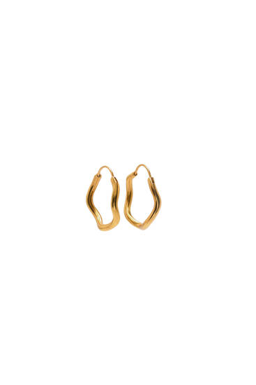 Boucles d’oreilles anneaux texturées plaqué or