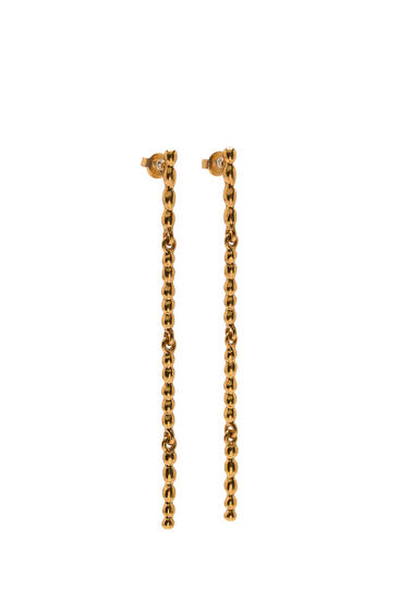 Textured gold-plated long earrings