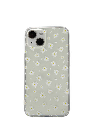 Transparent daisy print iPhone case
