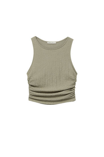 Tank top with gathered sides