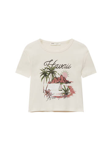 Short sleeve T-shirt with a landscape graphic