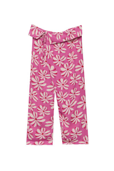 Floral baggy trousers