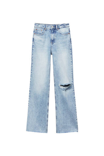 ג'ינס straight fit high waist