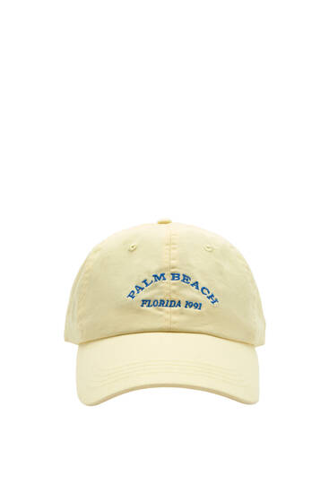 Yellow cap with embroidery
