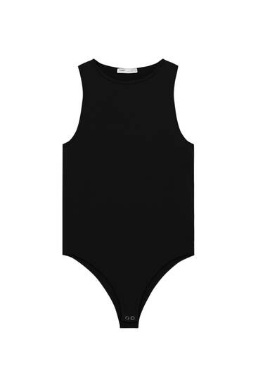 Seamless bodysuit with halterneck