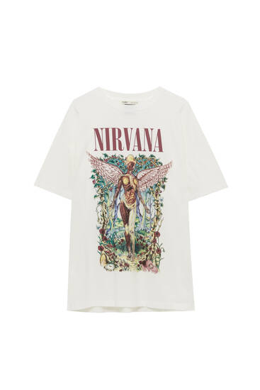 T-shirt blanc Nirvana