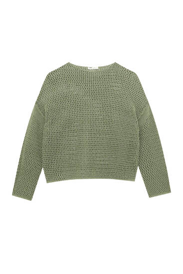 Knit mesh sweater