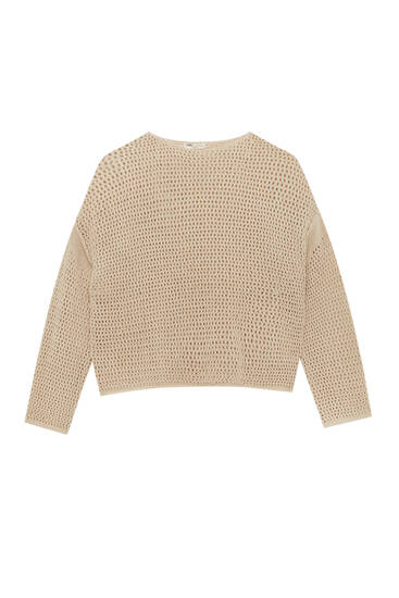Knit mesh sweater