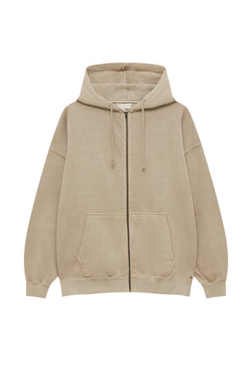 Basic oversize zip-up hoodie