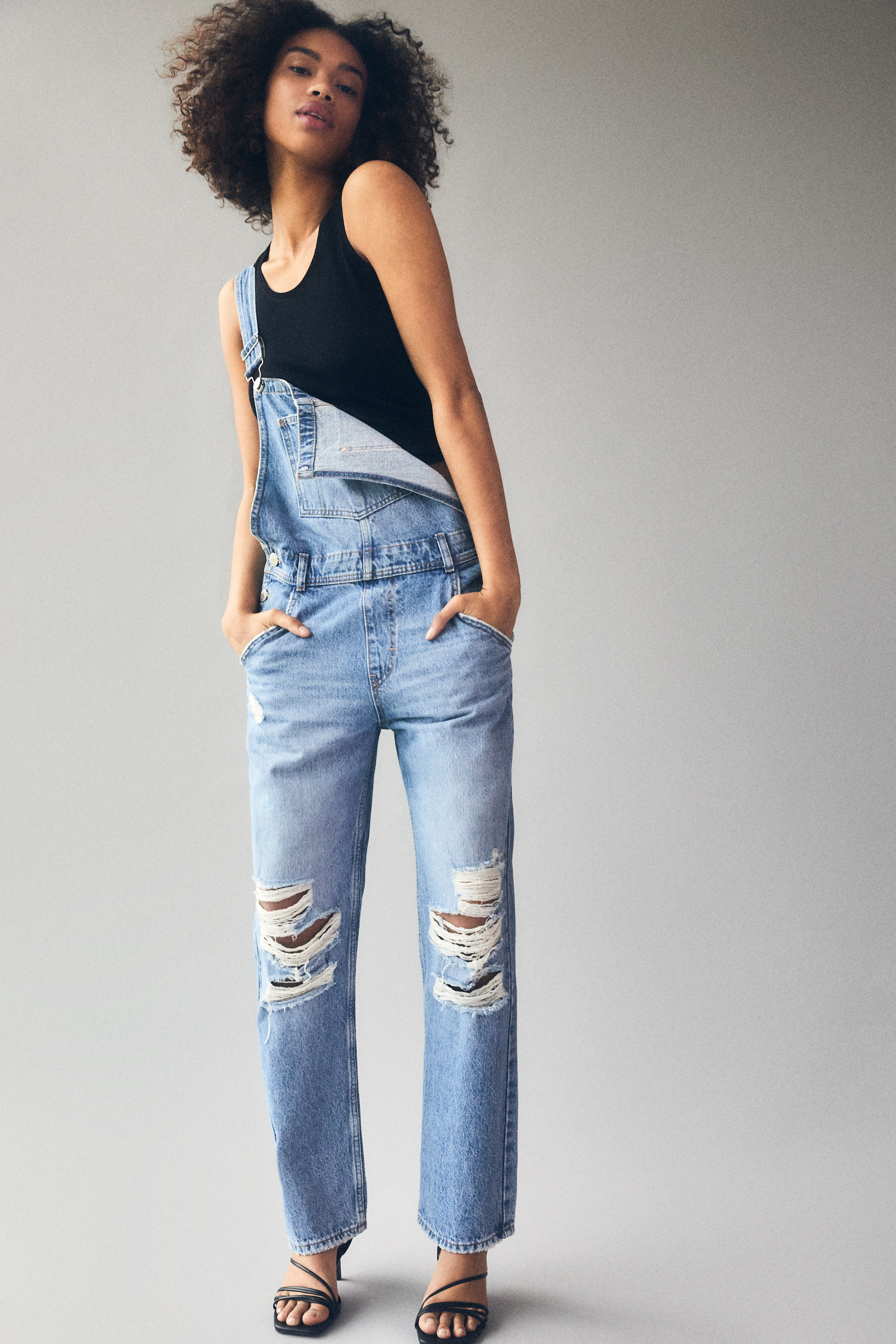 Salopette Pantalon Large Femme En Denim Coton - Style Décontracté été, Coupe Ample, Poches Latérales - Taille Unique Ou Selon Guide