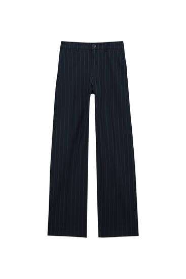 Smart darted pinstriped trousers
