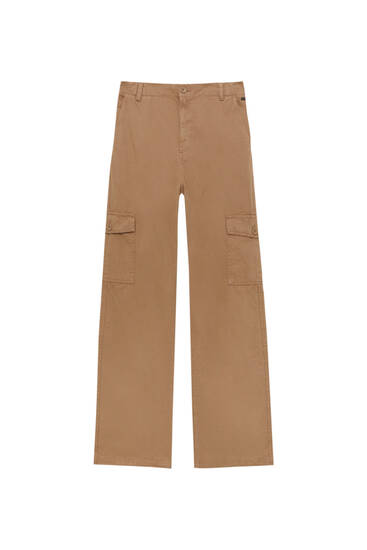 Twill fabric cargo trousers
