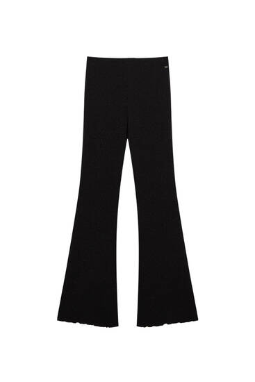 Flare trousers with rhinestones