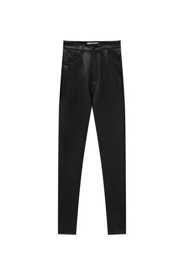 Skinny faux leather trousers