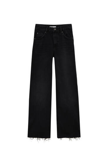 High-waist culotte jeans - PULL&BEAR