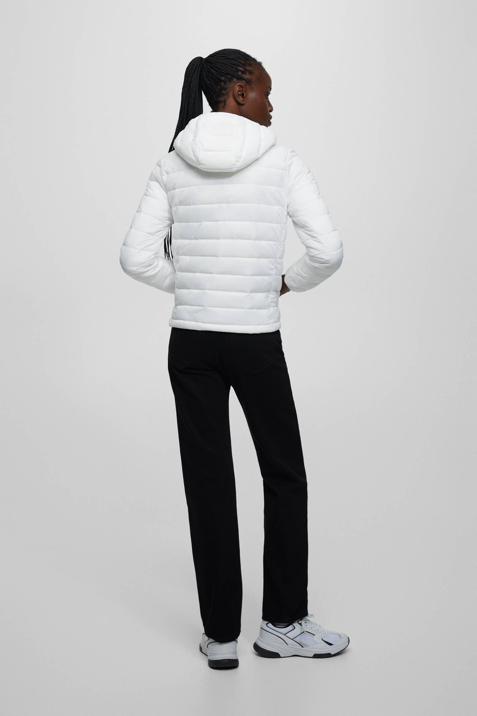 Puffer jacket with hood - pull&bear