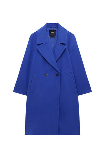 Coloured synthetic wool coat
