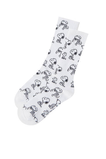 Αθλητικές κάλτσες Snoopy με τύπωμα σε όλη τη κάλτσα