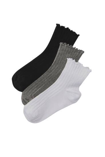 Pack 3 pares calcetines ondulaciones