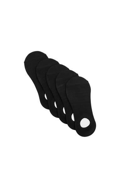 5-pack of solid no-show socks