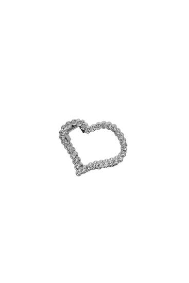 Rhinestone heart hair clip
