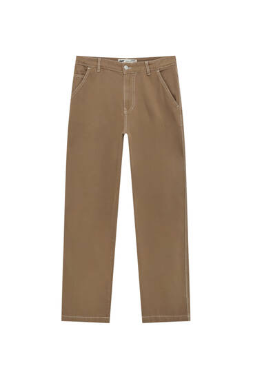 Trousers with contrast seams