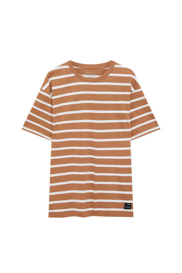 Garment-dyed striped T-shirt
