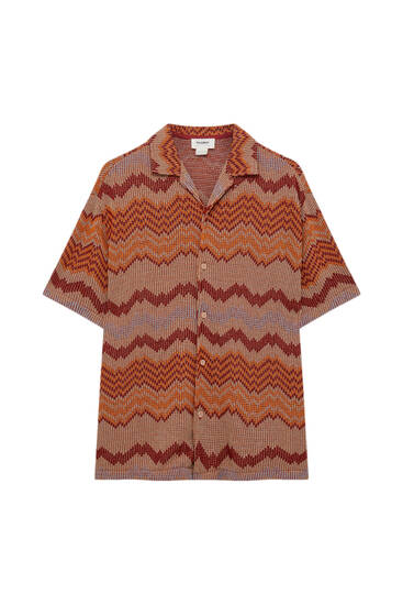 Geometric print knit shirt