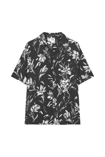 Camisa manga flores -