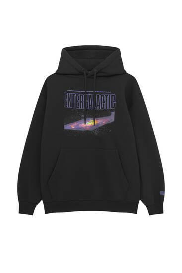 Entergalactic baskılı kapüşonlu sweatshirt