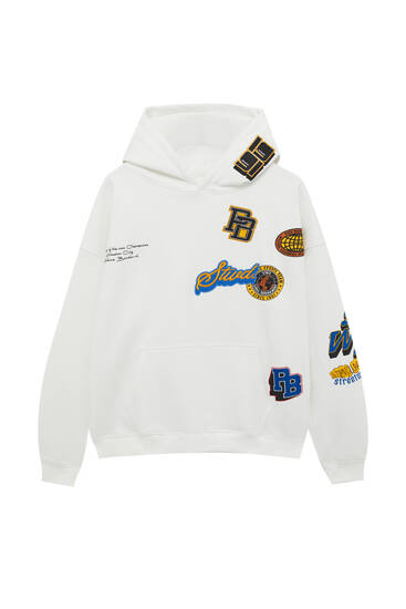 STWD patch hoodie with appliqué