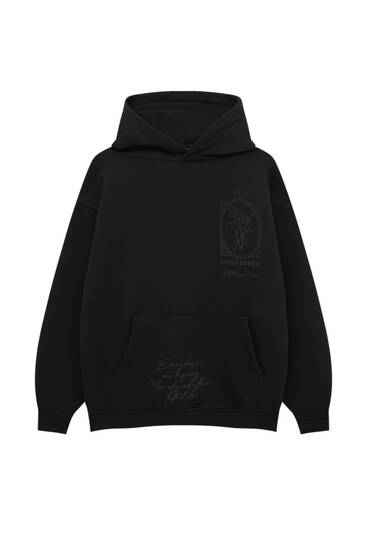 Flock print hoodie