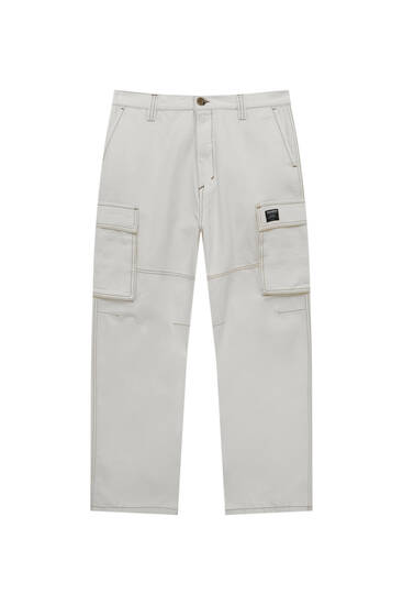 Cargo trousers with contrast seam