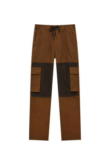 Cargo trousers with contrast panels