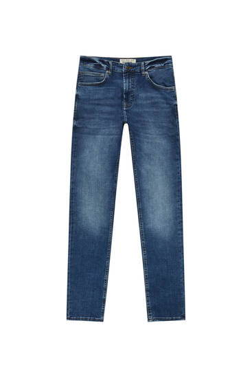 Jeans skinny fit azul oscuro delavado