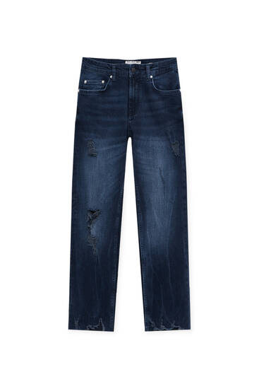 Skinny-Fit Jeans mit Rissen und ausgefranstem Saum