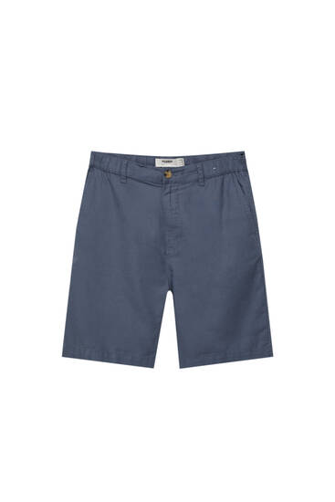 Basic linen chino Bermuda shorts