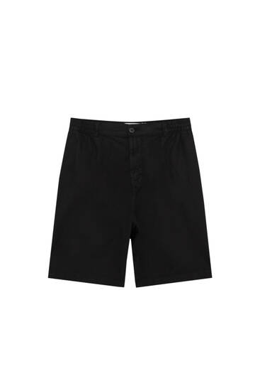 Long fit linen Bermuda shorts