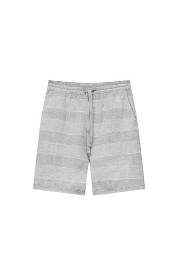 Striped grey Bermuda shorts
